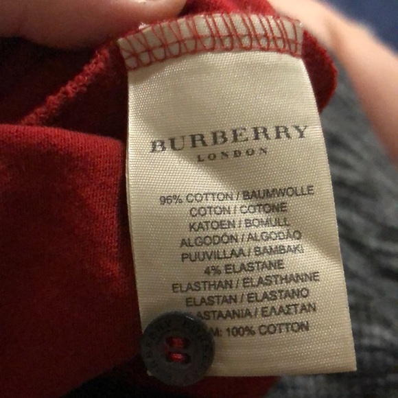 Burberry London red 6 button polo woman’s - Picture 6 of 6